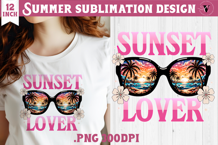 Summer sea Sublimation | Sunset lover, beach quote