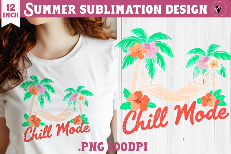 Summer sea Sublimation | Chill mode, beach quote