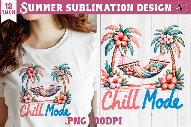 Summer sea Sublimation | Chill mode, beach quote