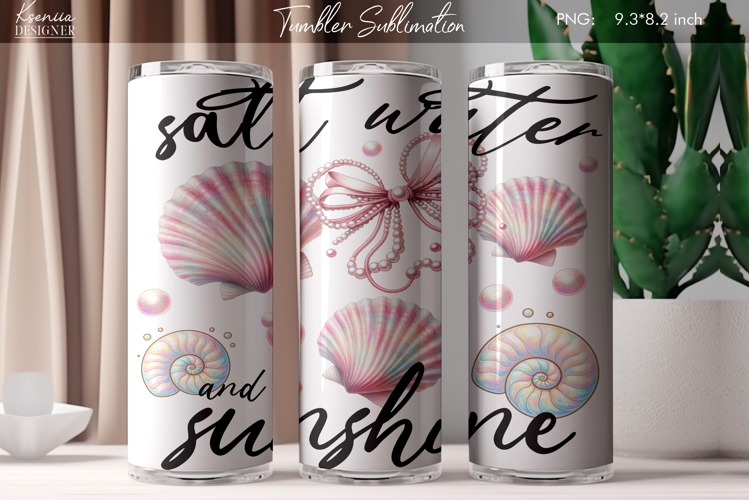 Summer Vibes|Positive Quotes |Seashell Tumbler Sublimation
