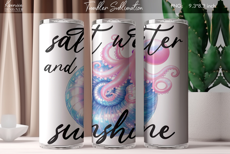 Summer Vibes|Positive Quotes |Seashell Tumbler Sublimation