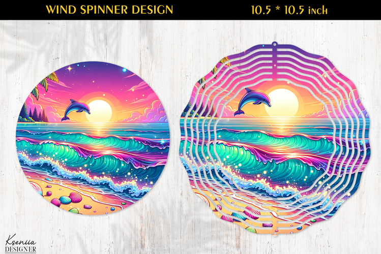Ocean Paradise Wind Spinner Sublimation Design