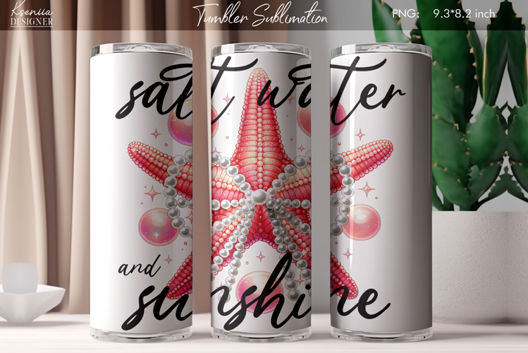 Summer Vibes|Positive Quotes |Seashell Tumbler Sublimation