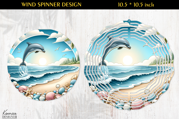 Ocean Paradise Wind Spinner Sublimation Design