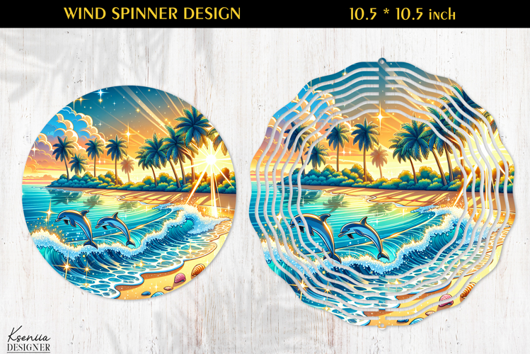 Ocean Paradise Wind Spinner Sublimation Design