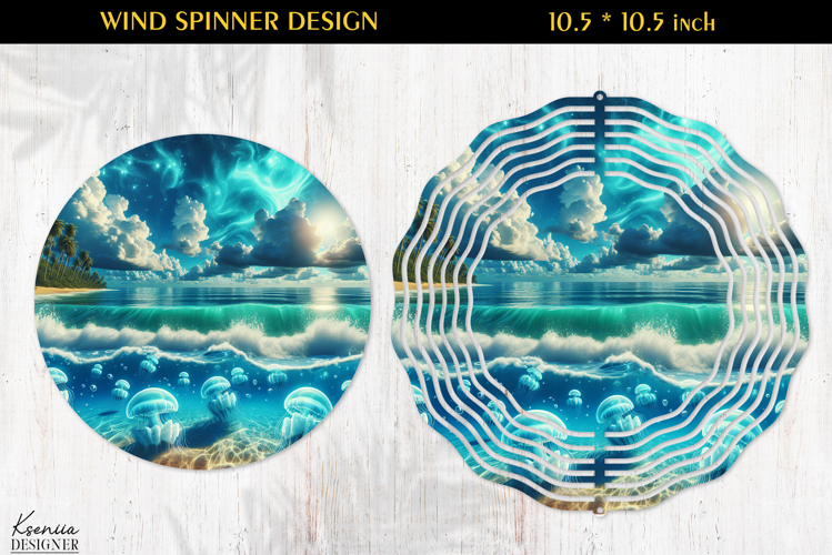 Ocean Paradise Wind Spinner Sublimation Design