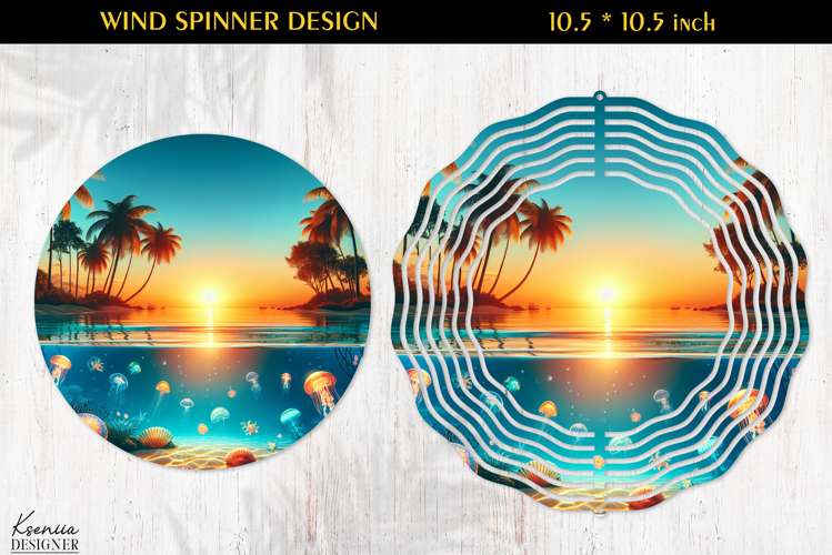 Ocean Paradise Wind Spinner Sublimation Design
