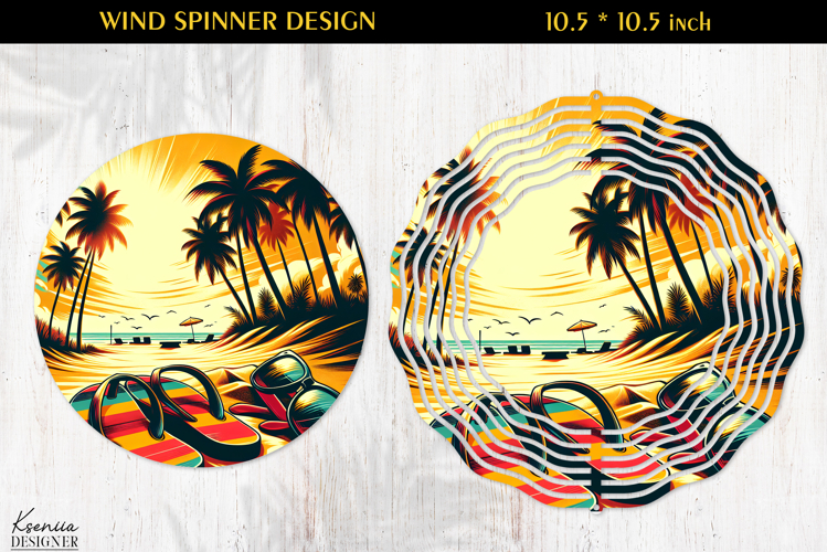 Ocean Paradise Wind Spinner Sublimation Design