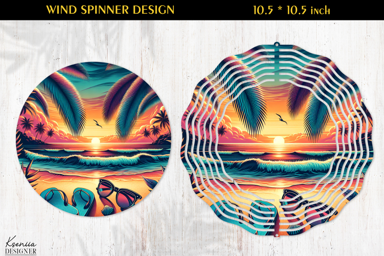 Ocean Paradise Wind Spinner Sublimation Design