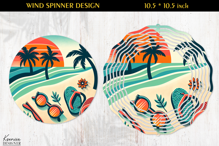 Ocean Paradise Wind Spinner Sublimation Design