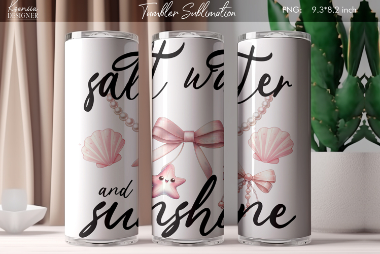 Summer Vibes|Positive Quotes |Seashell Tumbler Sublimation