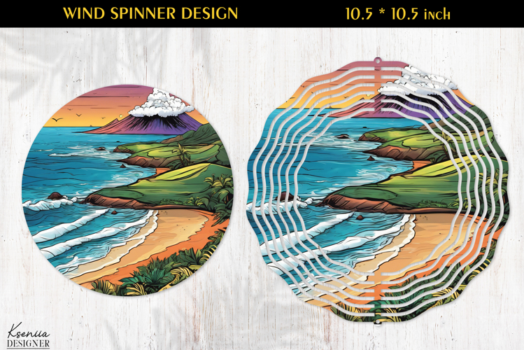 Ocean Paradise Wind Spinner Sublimation Design