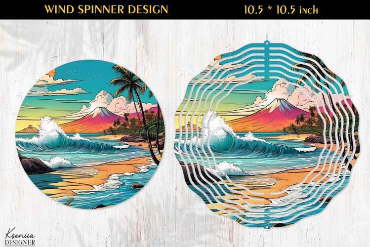 Ocean Paradise Wind Spinner Sublimation Design
