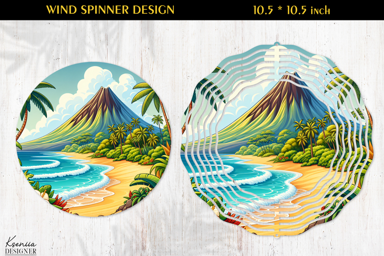 Ocean Paradise Wind Spinner Sublimation Design
