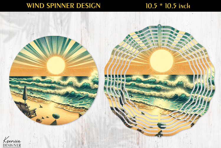 Ocean Paradise Wind Spinner Sublimation Design