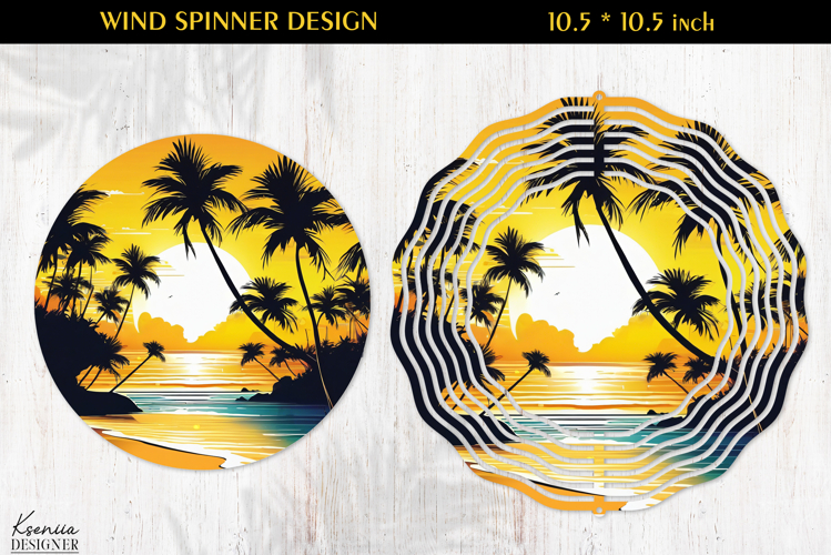 Ocean Paradise Wind Spinner Sublimation Design