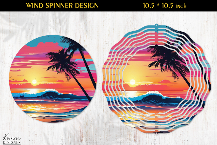 Ocean Paradise Wind Spinner Sublimation Design