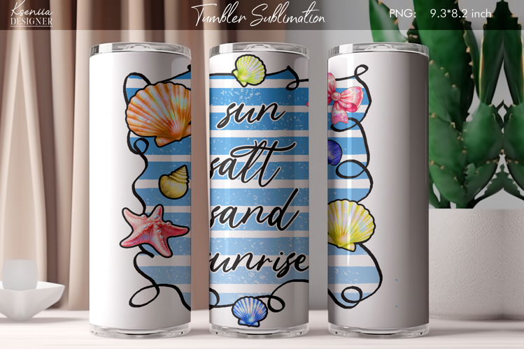 Summer Vibes|Positive Quotes |Seashell Tumbler Sublimation