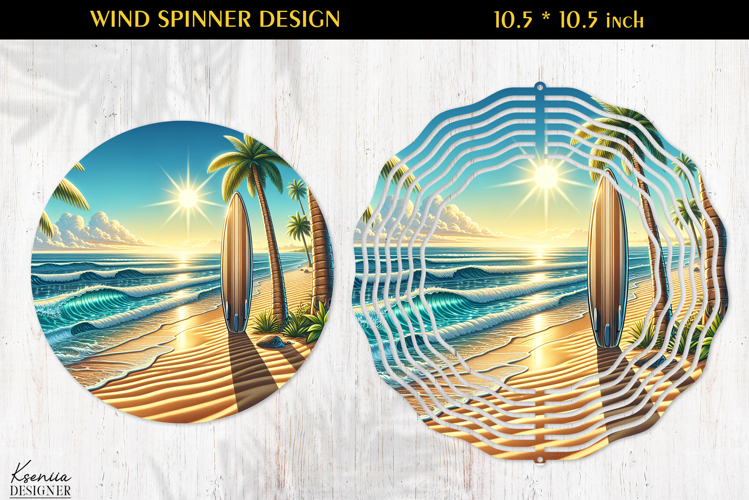 Ocean Paradise Wind Spinner Sublimation Design