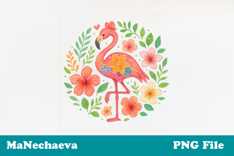 Cute Flamingo Clipart Image 6