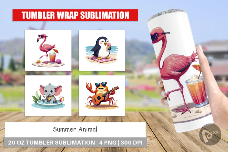 Tumbler Summer Animals