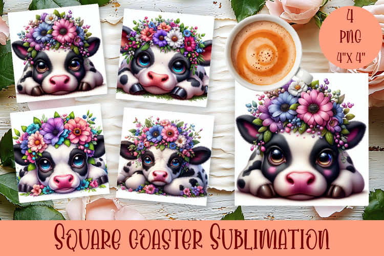 Summer watercolor funny animal - Animal square coaster
