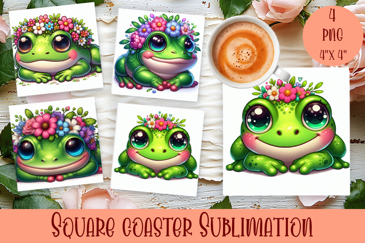 Summer watercolor funny animal - Animal square coaster