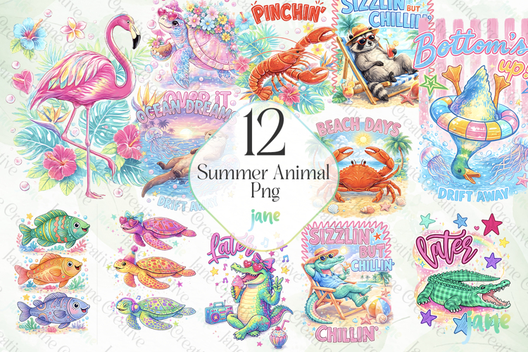 Summer Animal PNG Bundle