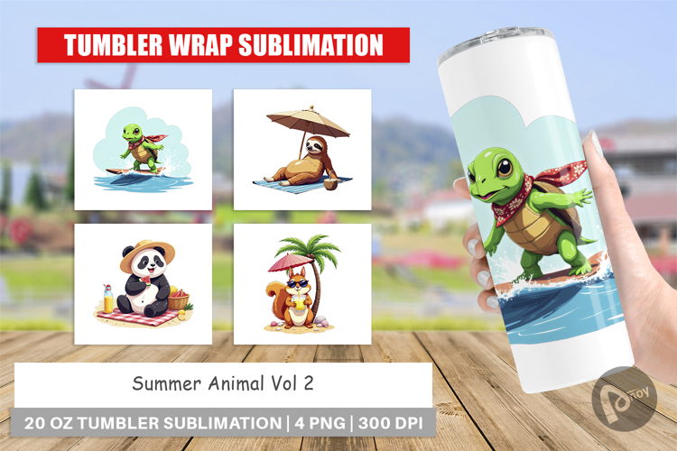 Tumbler Summer Animals