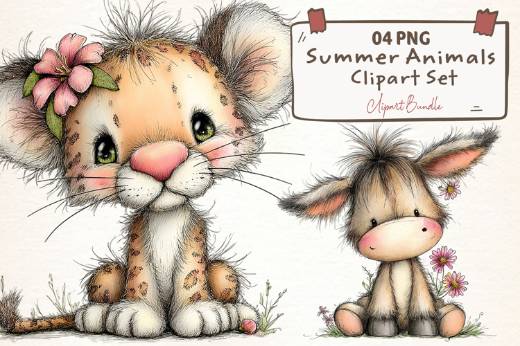 Summer Animals Clipart Set