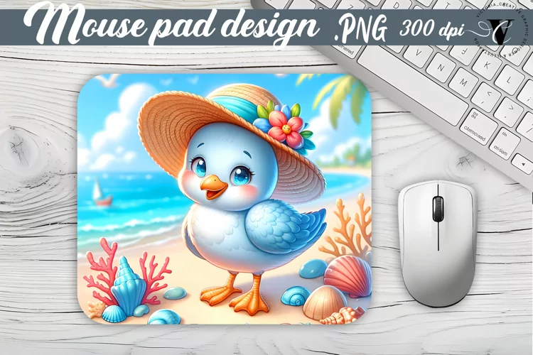 Mouse Pad | Beach mouse pud | Summer animals