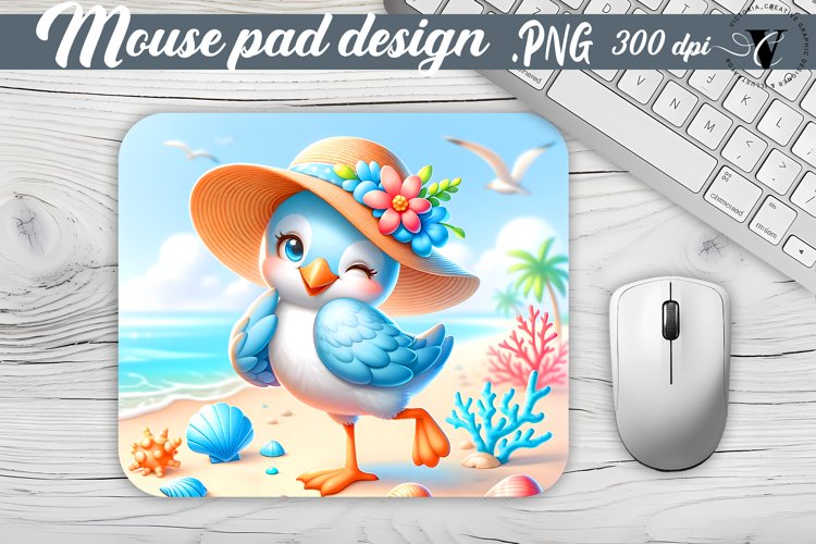 Mouse Pad | Beach mouse pud | Summer animals
