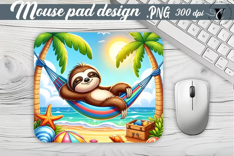 Mouse Pad | Beach mouse pud | Summer animals