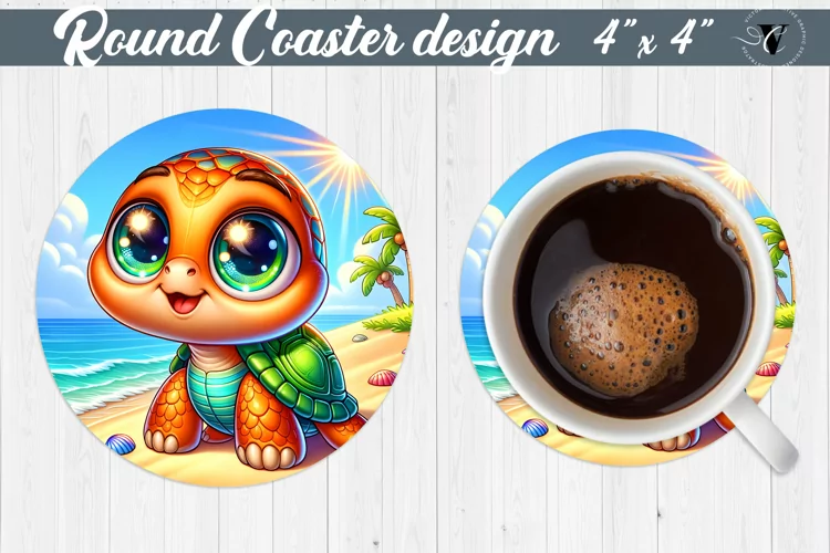 Round Coaster | Summer animals | Beach
