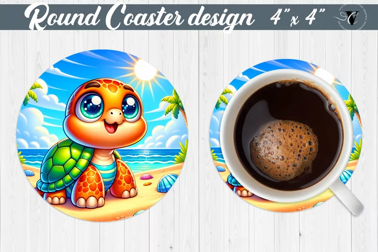 Round Coaster | Summer animals | Beach