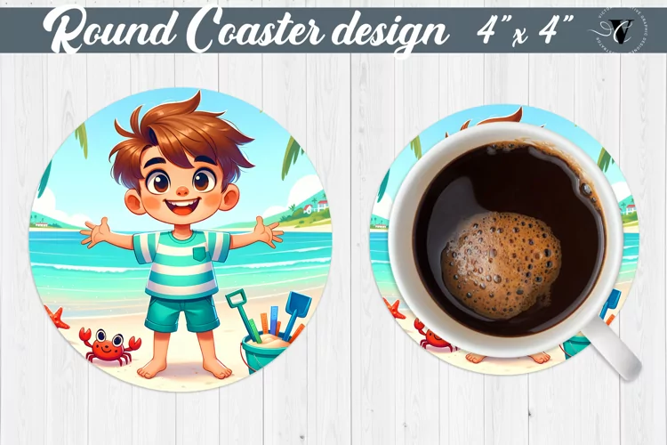 Round Coaster | Summer animals | Beach