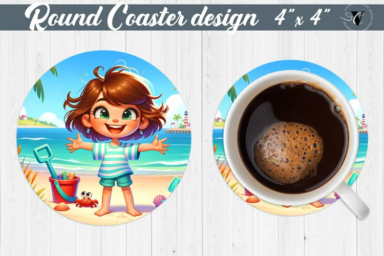Round Coaster | Summer animals | Beach