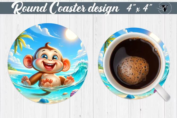Round Coaster | Summer animals | Beach