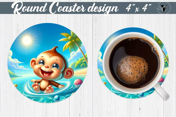 Round Coaster | Summer animals | Beach