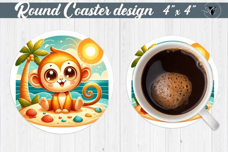 Round Coaster | Summer animals | Beach