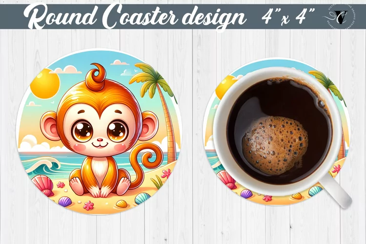 Round Coaster | Summer animals | Beach
