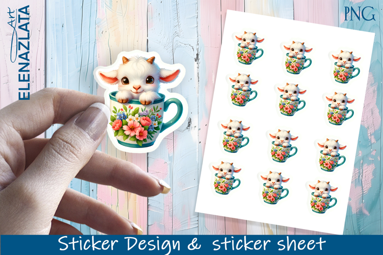 Stickers with cute animals. Childrens stickers.