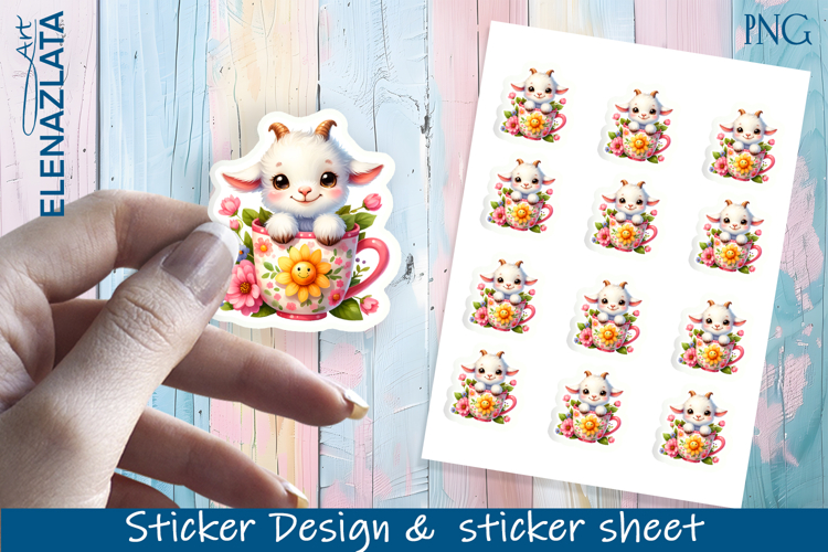 Stickers with cute animals. Childrens stickers.