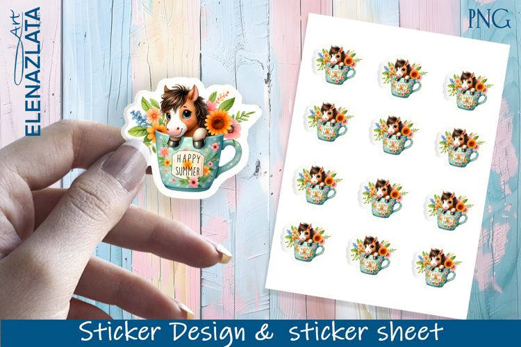Stickers with cute animals. Childrens stickers.