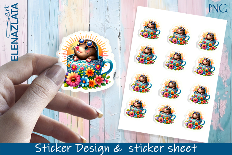 Stickers with cute animals. Children's stickers.