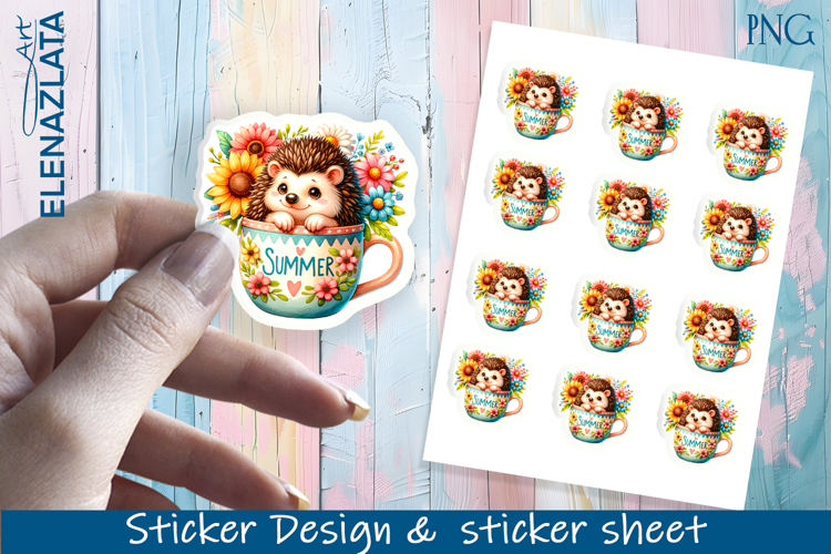 Stickers with cute animals. Children's stickers.
