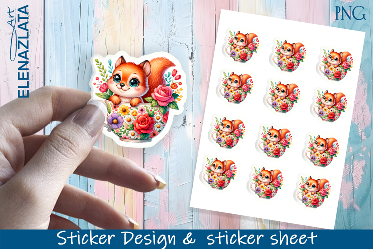 Stickers with cute animals. Children's stickers.