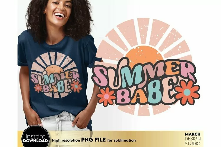 Summer Babe Vintage Sublimation PNG