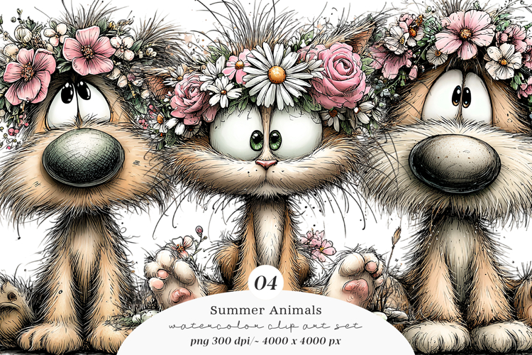 Summer Baby Animals Clipart example image 1