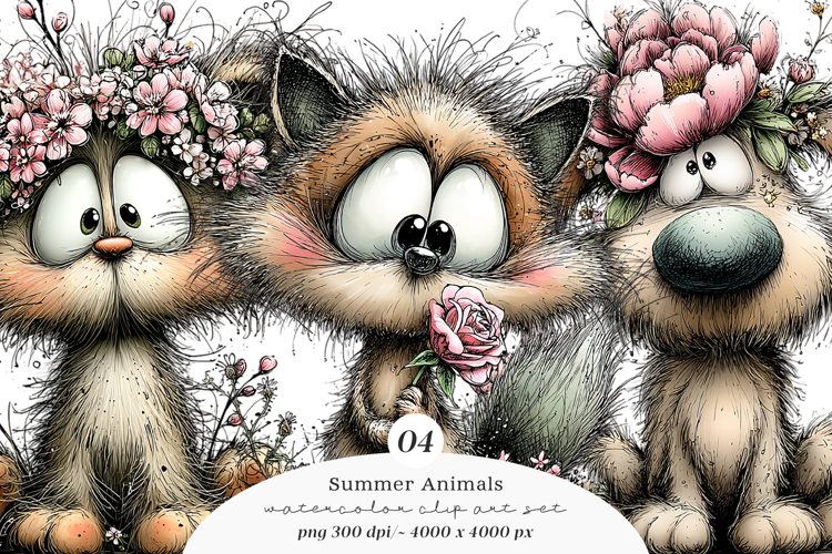Summer Baby Animals Clipart example image 1